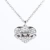 Collar de corazón de diamante completo con letras simples MOM SISTER MIMI NANA miembro de la familia de joyería europea y americana