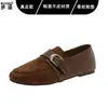 Zapatos slip-on retro de cuero genuino estilo old money para mujer, suela suave, cómodos para ir al trabajo, mocasines con estampado de leopardo, versátiles