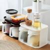 INOMATA caja de almacenamiento de condimentos importada caja a prueba de humedad para sal y polvo gourmet de cocina apilable condimento con cuchara acabado