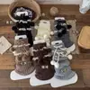 Calcetines Largos Versátiles de Otoño e Invierno Estilo Dulce Lolita para Niñas con Lazos y Bordes Florales Pequeños