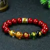 Pulsera de Cinabrio Dios de la Riqueza de Cinco Vías Arena Dorada Púrpura Pulsera Amuleto Genuina para Hombres y Mujeres Año Zodiacal Venta al por mayor de fábrica