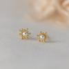 Pendientes de Flor con Diseño de Estambre de Plata de Ley S925 Nalan Pendientes de Copo de Nieve Navideño M01793