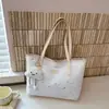 Bolsa de ombro casual estampada fofa, elegante e moderna, grande capacidade, adequada para o trajeto diário, bolsa tote versátil para underarm para mulheres, design simples