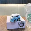 Chaveiro Modelo de Carro de Liga com Puxar para Trás Ônibus Turístico Brinquedo Chaveiro de Ônibus de Passageiros Pingente de Mochila
