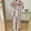 Pijamas de seda de algodón para mujer, primavera y verano, nuevos, talla grande, manga larga, traje estampado, Internet Celebrator, estilo vivo, rayón, ropa para el hogar, otoño