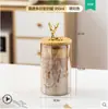 Alce Vidrio Dorado Raya Vertical Tarro de Especias Tarro de Almacenamiento Tarro de Té Cocina Almacenamiento de Frutos Secos Ámbar Estilo Lujo Ligero