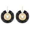 Pendientes de círculo grande, joyería popular de moda europea y americana, pendientes de borlas multicolores con personalidad simple, moda bohemia