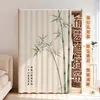 Persiana de Bambu Chinesa Tipo Colante em Trilho Deslizante Cortina para Armário Guarda-Roupa Cortina à Prova de Poeira Armário sem Porta Sapateira Cortina Cover Feia Fixa