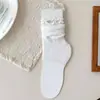 Meias soquete estilo ballet brancas para mulheres, meias slouch de malha fina e respirável para o verão para usar com sapatos Mary Jane de couro