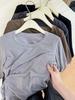 Camisa de base de tencel de lana para mujer, otoño e invierno, cuello redondo, color liso, camisa de punto sencilla, top interior ajustado, camiseta de manga larga con borde cruzado