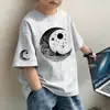 Roupas Infantis Verão Novo Estilo Algodão Puro Tie-Dye Lantejoula Manga Curta Camiseta de Verão para Meninos e Meninas, Tops Bonitos e Versáteis de Manga Meia