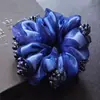Accesorios para el cabello con cuentas al por mayor tocado para mamá anillo para coleta simple tocado de bolas flor cubierta de cuero banda de goma duradera elegante