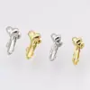 Accesorios de pendientes diy japoneses y coreanos clip de oreja de tornillo amor sin agujero en la oreja retención de color oro real de 18K clip de oreja de espiral ajustable