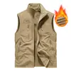 Chaleco Chaqueta para Hombre Otoño e Invierno Casual para Hombre al Aire Libre Pesca Chaleco de Bolsillo de Lana Polar Chaleco de Lana Polar Ropa de Abrigo para Hombre