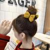 Pinza de Pelo con Pinza de Agarre de Bola con Lazo Tejido Estilo Café Otoño e Invierno Sencillo Combinable Lana Linda Elegante Brote de Flor Pinza de Agarre para el Cabello