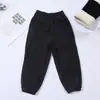 Calça comprida casual para meninos, calça de moletom felpuda 100% algodão, cintura alta, confortável, caimento solto, versátil, adequada para uniformes escolares e esportes