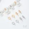 Retención de Color Fuerte Chapado en Oro de 14K Zirconia Portapiedras de Media Perforación Ojo de Oveja Accesorios Joyería de Perlas Pegajosas Hecha a Mano DIY Material