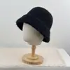Nuevo Sombrero de Pescador de Ala Ancha Cara Lisa Otoño Invierno Versátil Hace que la Cara Parezca Más Pequeña Plegable Cálido Protección contra el Frío Sombrero de Cubeta Sombrero de Cuenca Mujeres