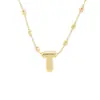 Venta Caliente Transfronteriza Nuevo Colgante de Burbuja Brillante Letra P del Alfabeto Inglés Cobre Chapado en Oro Collar Simple Popular Accesorios para la Mano
