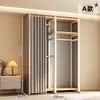 Armario de metal, estructura de acero, completamente cerrado, diseño simple, adecuado para apartamentos de alquiler, modular, engrosado, de pie, estilo abierto, para uso doméstico
