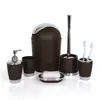 Vaso de plástico porta cepillos de dientes botella de loción jabonera bote de basura cepillo para inodoro artículos de baño kit de baño