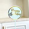 Tarjeta de pastel acrílica con estampado de mariposas de feliz cumpleaños con dorado estilo transfronterizo. Decoración de pastel con mariposas.