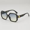 Nuevas Gafas de Sol de Moda con Patilla de Letra Hueca de Montura Grande Poligonal, Degradadas, de Caja, Retro, de Alta Gama, con Protección Solar