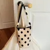 Bolsa Saco de Lona com Bolinhas Super Popular Transfronteiriça para Mulheres 2026 Nova Cor Color-Blocking Bolsa Transversal para Celular Bolsa de Ombro Simples Versátil