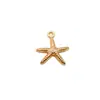 Venda Quente Transfronteiriça Série Oceano Dourado Kc Pingentes de Estrela do Mar e Concha Materiais para Pulseira Colar Brinco DIY Atacado
