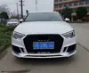 Adecuado para Audi A3 modificado RS3 surround 17 18 19 20 A3 S3 actualizado RS3 contorno de parachoques delantero cara frontal