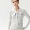 Suéter de Cachemira Nuevo Estilo Otoño/Invierno 2026 con Cuello Volante para Mujer, Suéter Básico de Punto Flojo con Cuello en V, Suéter de Lana Versátil