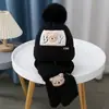 Lindo Set de Dos Piezas de Gorro y Bufanda de Dibujos Animados para Niños para Otoño e Invierno, Gorro de Lana Tejido para Bebé, Set Cálido con Protección para los Oídos para Niños
