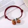 Nuevo Pulsera de Hebilla de Paz Estilo Chino, Pulsera de Hilo Rojo, Pulsera de Madera de Durazno para Hombres y Mujeres, Regalo para Mejores Amigos en su Año Zodiacal, Pulsera Protectora