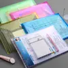 Bolsa transparente A4 espessa, bolsa com botão de pressão diagonal, bolsa para arquivos de dados, bolsa de documentos colorida, bolsa para armazenamento de documentos de escritório