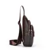 Bolso de Pecho de Cuero Genuino de Vaca Moda Masculina Bolso de Hombro Único Bolso Cruzado de Capa Superior de Cuero de Vaca Bolso de Cintura Mochila de Cuero Suave Bolso Casual para Hombre