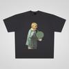 250g algodão pesado bubble boy Street casual oversized manga curta T-shirt masculina e feminina casal Moda
