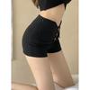 Diseño Primavera y Verano cintura alta elástico ajustado básico Mezclilla shorts mujer estilo chica hot ins elegante que cubre carne pantalones cortos calientes moda