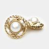 Botones de Perlas Metálicas de Alta Gama, Botones Tejidos a Mano, Tops Versátiles para Mujer, Prendas Exteriores de Nailon, Suéteres, Botones Dorados