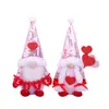 Decoración Navideña de Muñeca con Lentejuelas para Nuevo Producto Transfronterizo Árbol de Navidad Tejido Gorro de Corazón Adorno de Santa sin Rostro para Fiestas