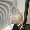 Bolso Cruzado Nuevo de Pana de Nicho, Bolso de Mano Simple y Lindo Estilo Coreano, Bolso Cubo Ligero de Mano Color Caramelo de Moda