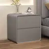 Mesita de noche moderna minimalista estilo crema 2026, modelo nuevo ultradelgado con tres niveles, almacenamiento de lujo ligero para dormitorio para uso doméstico