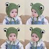 Gorro de Lana Tejido de Rana para Bebés y Niños Pequeños en Otoño e Invierno, Sombrero Divertido y Lindo, Gorro de Invierno, Orejeras para Exteriores, Gorros para Bebés