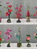 Pratos de Decoração para Sashimi Catering de Hotel Pratos Frios Guarnição Flores e Plantas Plásticas Decoração para Montagem Pequenos Enfeites Flor de Ameixa de Inverno