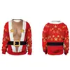 Nuevo suéter de cuello redondo con estampado digital 3D 2024 suéter navideño transfronterizo de Amazon suéter de manga larga para hombre y mujer