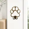 Colgador de llaves de madera con diseño de pata de gato simple con impresión 2D plana de alta definición, soporte de pared con forma de pata de gato bicolor