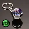 Directo del fabricante: Exquisitas llaveros del zodiaco de cristal luminoso - Géminis bola redonda de cristal, llavero de Leo