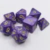 Conjunto de dados multi-face com padrão de pérola pontilhada conjunto de mesa grupo de RPG sete conjuntos de dados digitais conjunto de dados de jogo combinação de dados de jogo