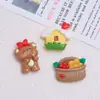 Oso Lindo Dibujo Animado Hecho a Mano DIY Accesorios para Joyería Pegamento de Crema Resina Accesorios Pequeños Hebilla de Zapato con Agujero Paquete de Material