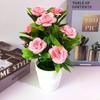 Suministro Directo de Fábrica de Plantas Artificiales en Maceta, Rosas, Perfumes, Lirios, Flores Falsas, Plantas Verdes, Adornos Florales Simulados con Decoración de Maceta