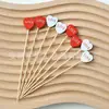 Corazón Rojo Corazón Rosa Corazón de Fruta Corazón de Durazno Brochetas Día de San Valentín Festival Qixi Regalos para Fiestas Decoración de Cócteles Brochetas de Bambú